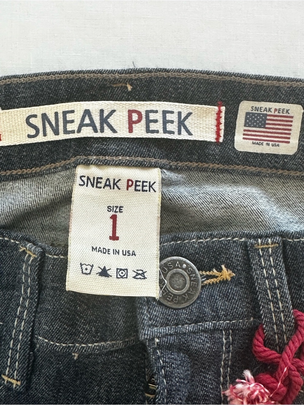 Sneak Peek Made in USA Dark Wash Bootcut Stretch Jeans Women’s Size 1 Y2K - Picture 5 of 15